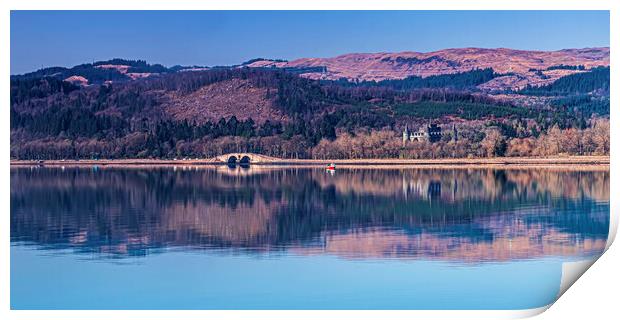 Loch Fyne Mirror Reflection Print by Valerie Paterson