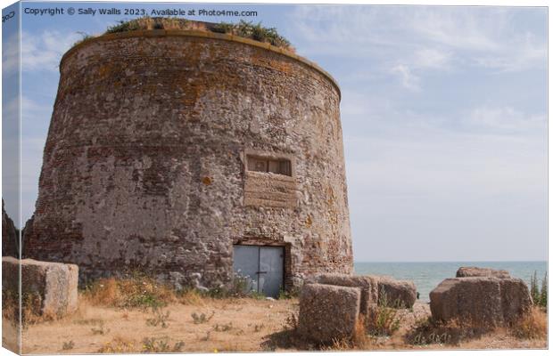 Martello Tower, Pevensey Bay, East Sussex Canvas Print by Sally Wallis