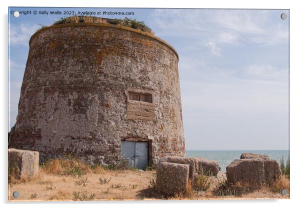 Martello Tower, Pevensey Bay, East Sussex Acrylic by Sally Wallis