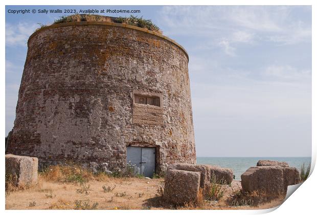 Martello Tower, Pevensey Bay, East Sussex Print by Sally Wallis