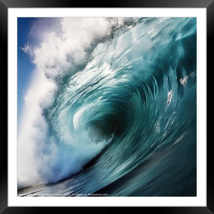 Big ocean wave Framed Mounted Print by Massimiliano Leban