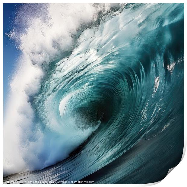 Big ocean wave Print by Massimiliano Leban