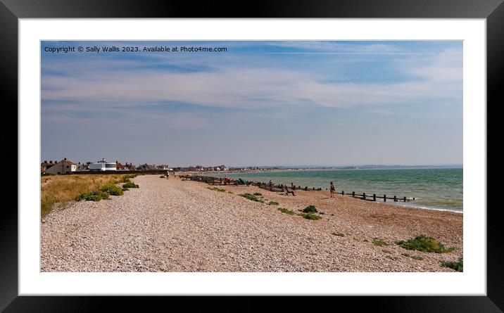 Pevensey Bay View of Hastlings Framed Mounted Print by Sally Wallis