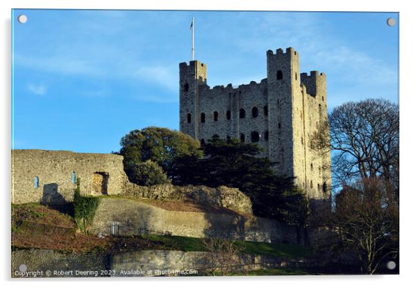 Rochester Castle Kent Acrylic by Robert Deering