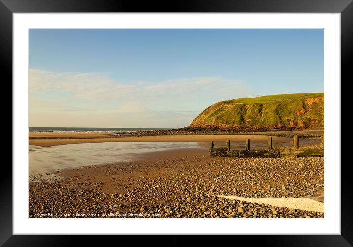 St Bees Beach at Low Tide Framed Mounted Print by Kate Wilson