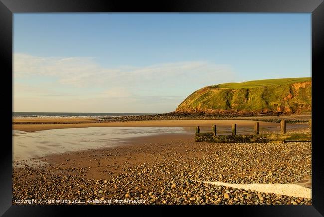 St Bees Beach at Low Tide Framed Print by Kate Wilson