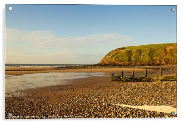 St Bees Beach at Low Tide Acrylic by Kate Wilson