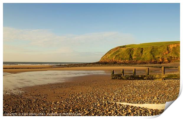 St Bees Beach at Low Tide Print by Kate Wilson