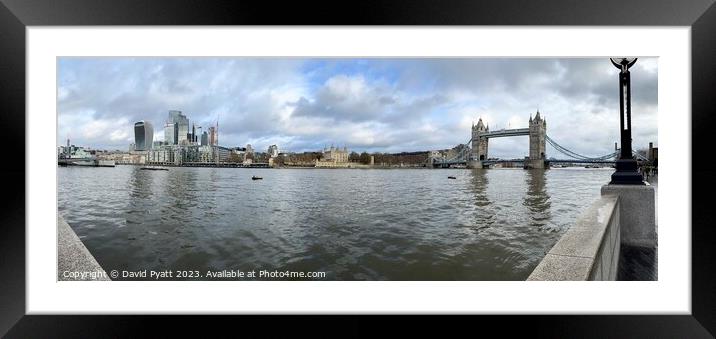 City Of London And Thames Panorama  Framed Mounted Print by David Pyatt
