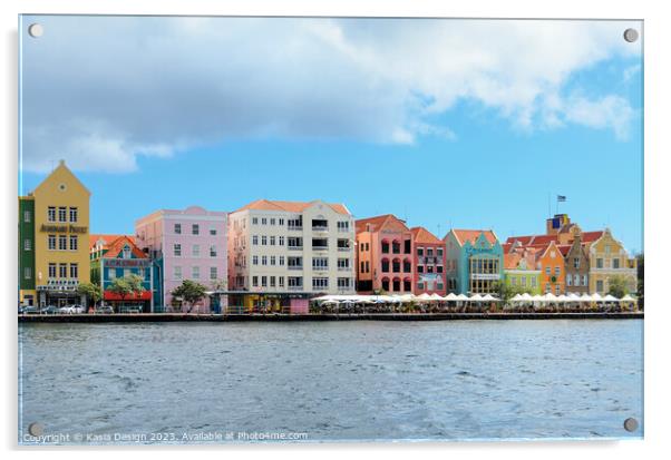 Picturesque Handelskade in Willemstad Acrylic by Kasia Design