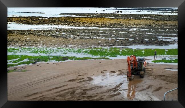 Sandcastles with observer Framed Print by Steve Taylor