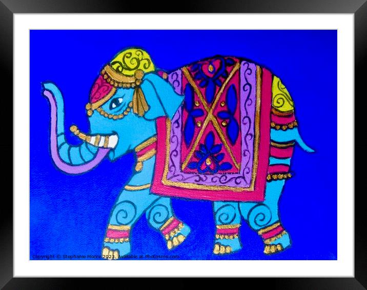 Elephant Framed Mounted Print by Stephanie Moore
