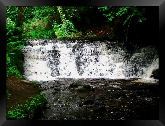 Waterfall Framed Print by Stephanie Moore