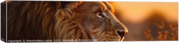 A close up of a lion Canvas Print by Massimiliano Leban