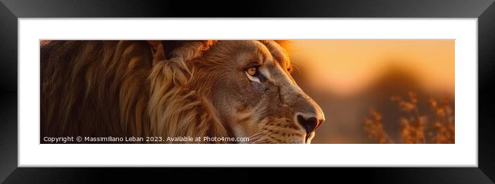 A close up of a lion Framed Mounted Print by Massimiliano Leban