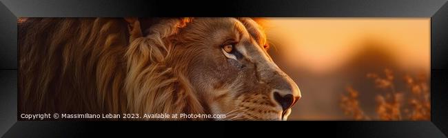 A close up of a lion Framed Print by Massimiliano Leban
