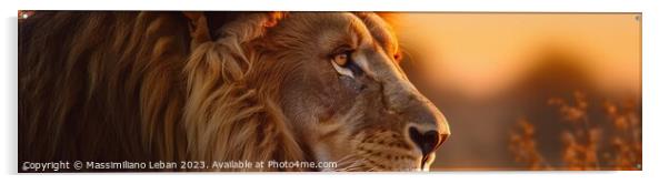 A close up of a lion Acrylic by Massimiliano Leban