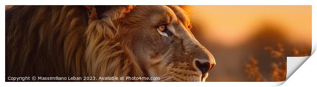 A close up of a lion Print by Massimiliano Leban