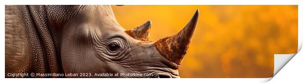 Rhino horns Print by Massimiliano Leban