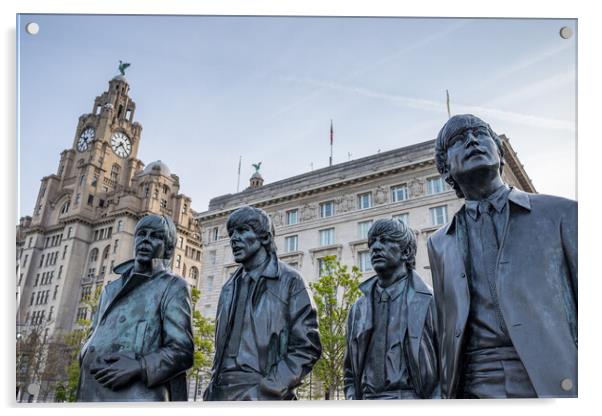 The Beatles Statue on the Liverpool waterferfront Acrylic by Jason Wells