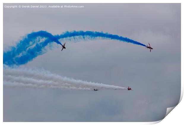 Thrilling Aerobatic Display by Red Arrows Print by Derek Daniel