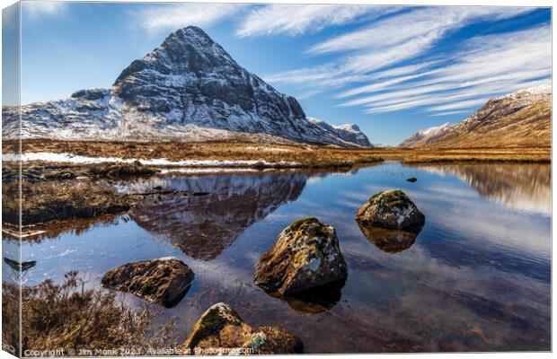 Buachaille Etive Mor Reflections Canvas Print by Jim Monk