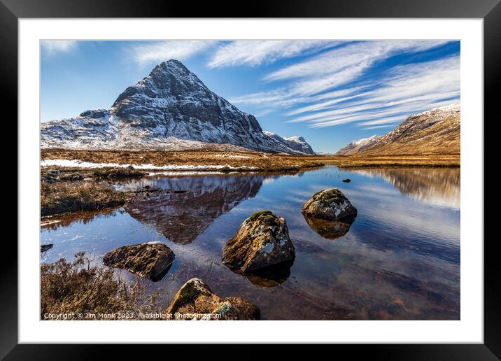 Buachaille Etive Mor Reflections Framed Mounted Print by Jim Monk