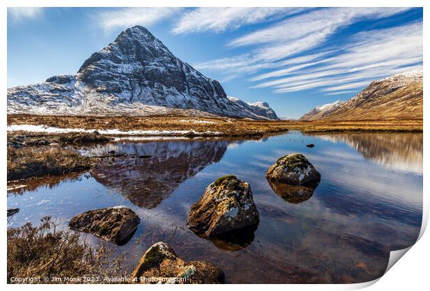 Buachaille Etive Mor Reflections Print by Jim Monk