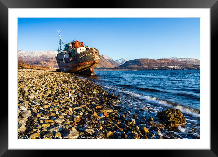Corpach Boat Wreck Framed Mounted Print by Jim Monk