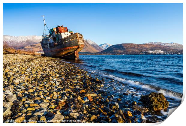 Corpach Boat Wreck Print by Jim Monk