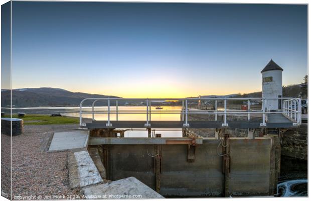 Caledonian Canal at Corpach Canvas Print by Jim Monk