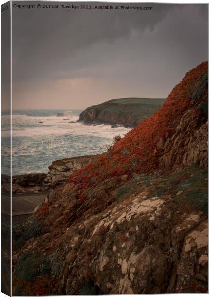Stormy portrait of the Lizard Point in Cornwall Canvas Print by Duncan Savidge