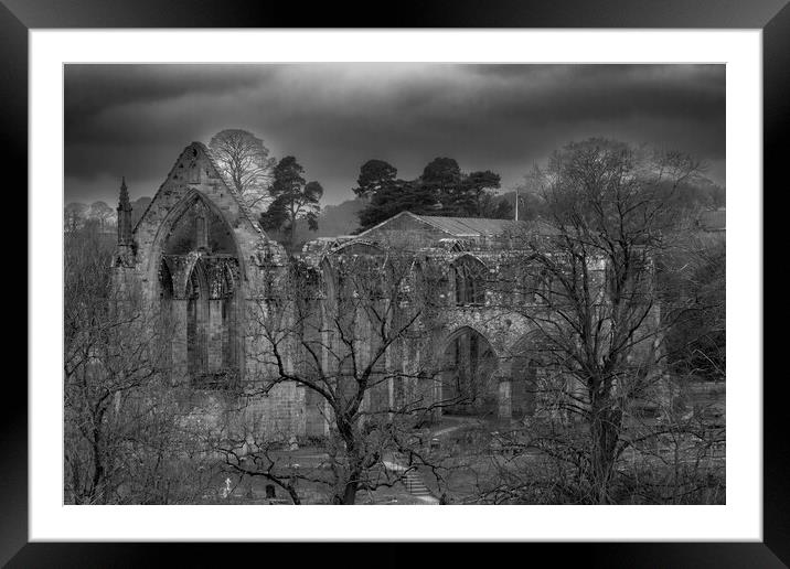 Bolton Abbey Winter Scene  Framed Mounted Print by Glen Allen