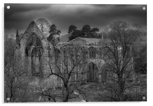Bolton Abbey Winter Scene  Acrylic by Glen Allen