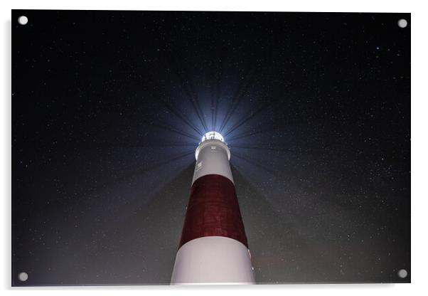 Portland Lighthouse under the Stars Acrylic by Daniel Rose