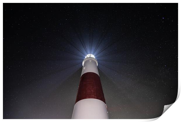 Portland Lighthouse under the Stars Print by Daniel Rose