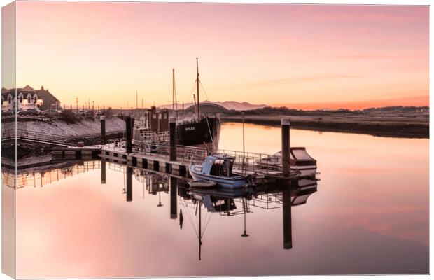 Sunset at the Harbour Canvas Print by Valerie Paterson