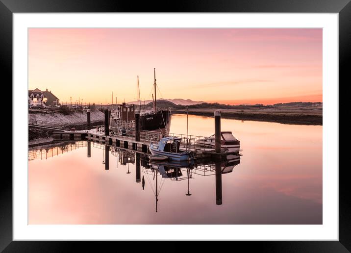 Sunset at the Harbour Framed Mounted Print by Valerie Paterson