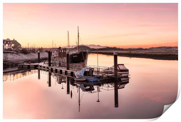 Sunset at the Harbour Print by Valerie Paterson