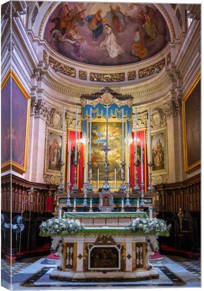 Cathedral of the Assumption Interior in Gozo, Malta Canvas Print by Artur Bogacki