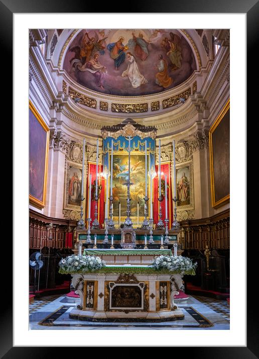 Cathedral of the Assumption Interior in Gozo, Malta Framed Mounted Print by Artur Bogacki