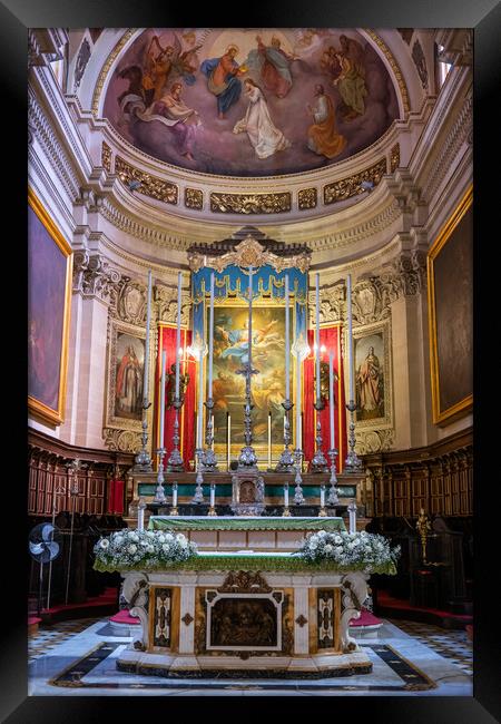 Cathedral of the Assumption Interior in Gozo, Malta Framed Print by Artur Bogacki