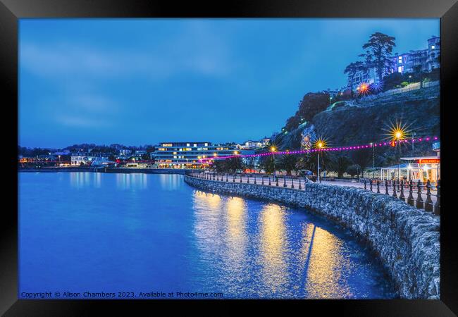 Torbay At Night Framed Print by Alison Chambers