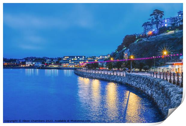 Torbay At Night Print by Alison Chambers