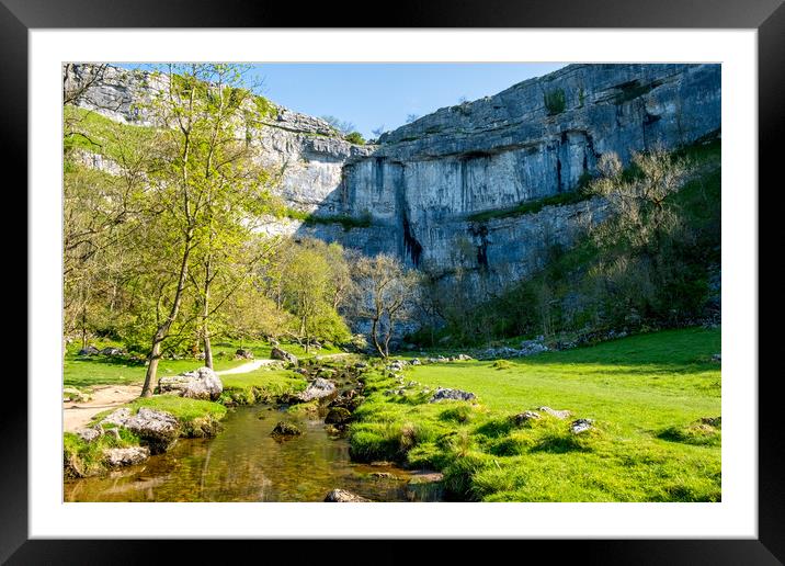 Malham Cove: Natural Limestone Masterpiece. Framed Mounted Print by Steve Smith
