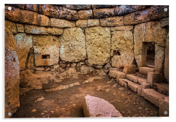 Mnajdra Prehistoric Megalithic Temple In Malta Acrylic by Artur Bogacki