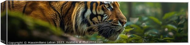 Tiger in the forest Canvas Print by Massimiliano Leban