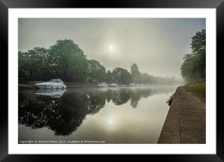 Misty Morning on the Ouse Framed Mounted Print by Richard Perks