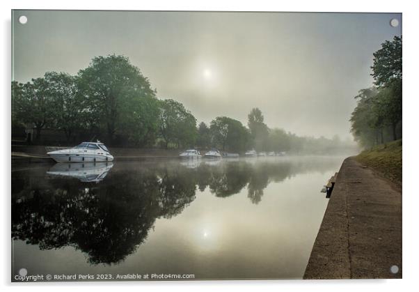 Misty Morning on the Ouse Acrylic by Richard Perks