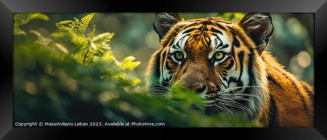 Tiger face Framed Print by Massimiliano Leban